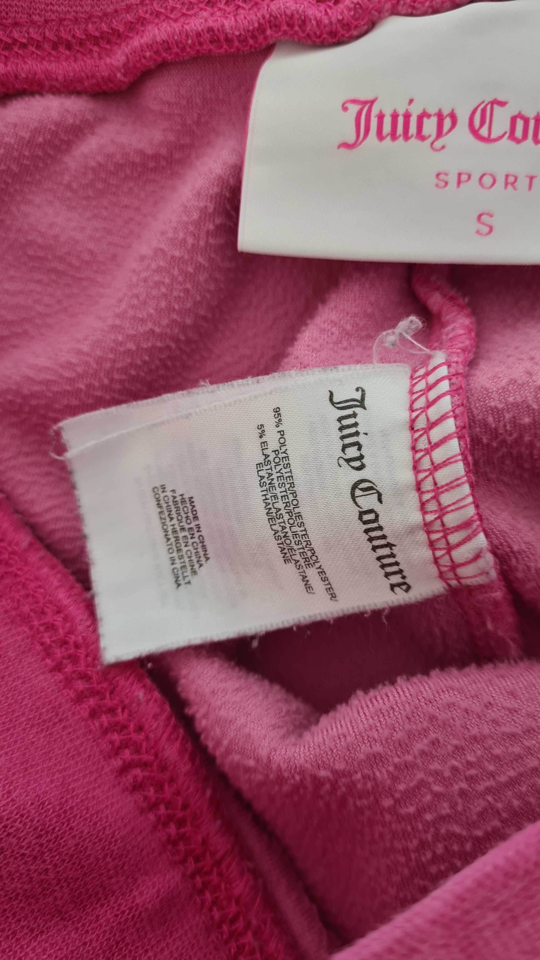 Komplet dresy bluza i spodnie welurowy Juicy Couture. Pudrowy różowy