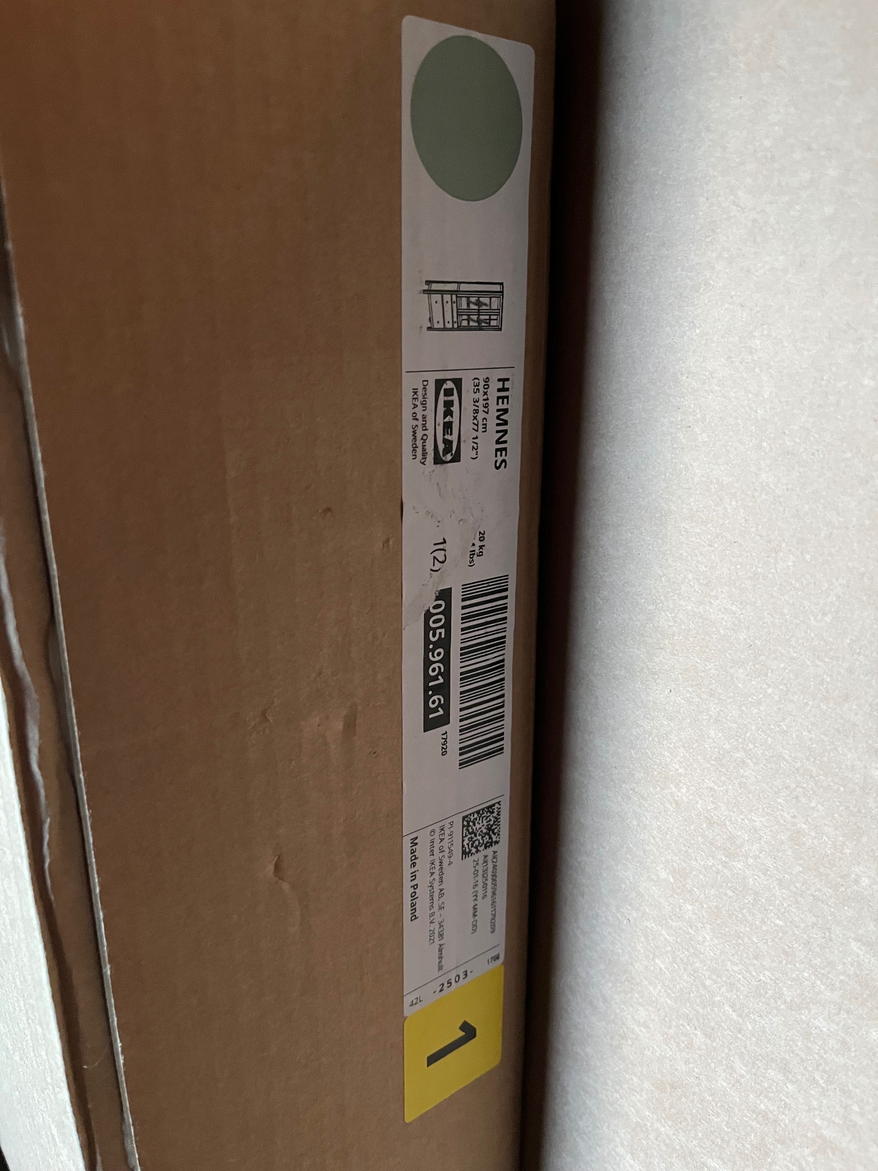 Ikea HEMNES Witryna z 3 szufladami, szarozielony/jasnobrązowa 90x197cm
