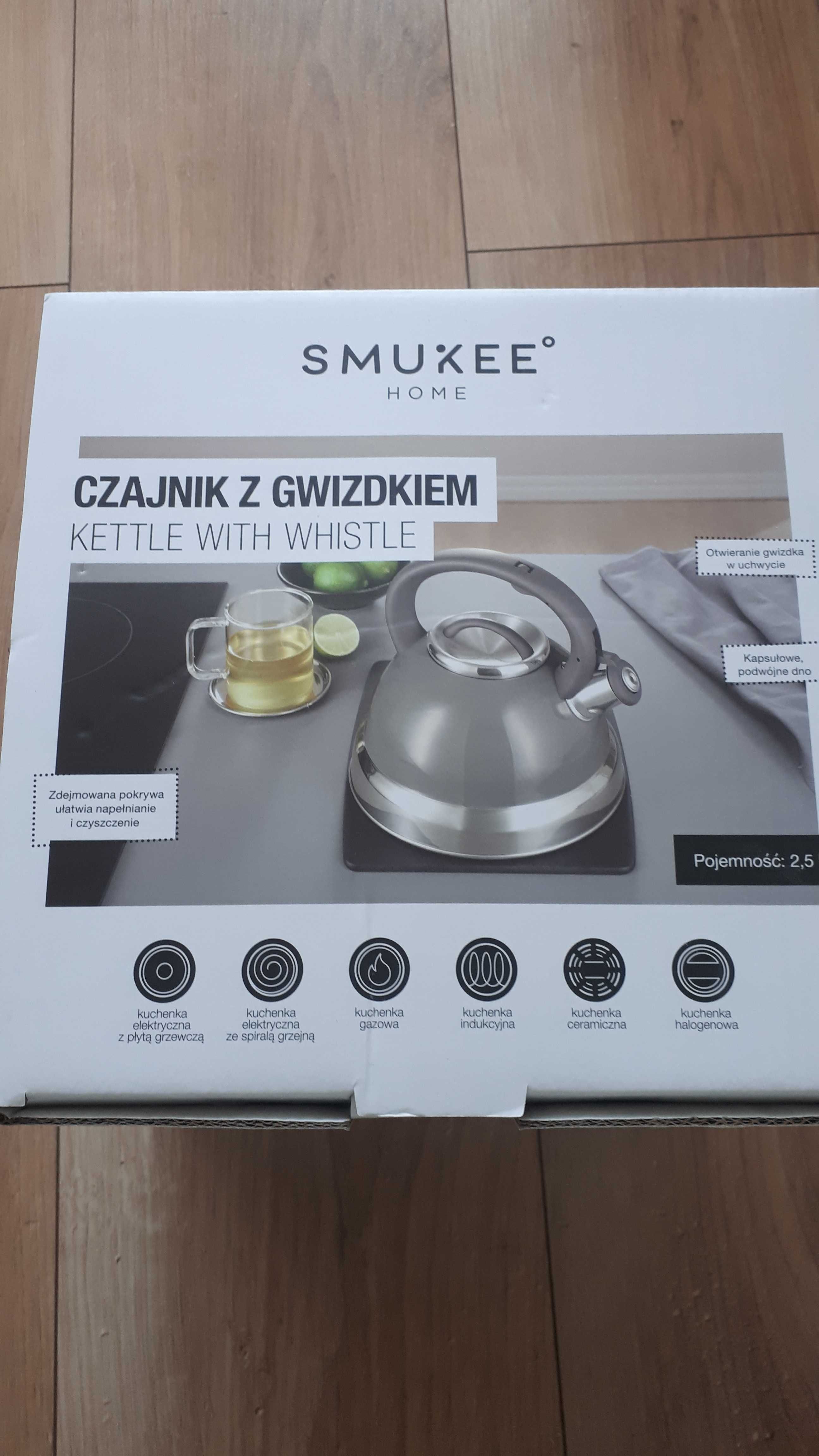 NOWY czajnik marki SMUKEE . Kolor srebrno-szary