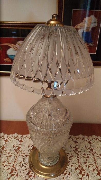 Elegancka Duża lampa kryształ biały
