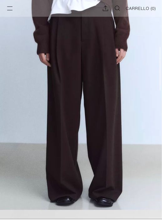 Брюки палаццо шоколад Zara