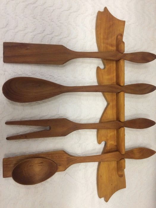 Ручная работа дерево набор для кухни посуда сувенир из дерева