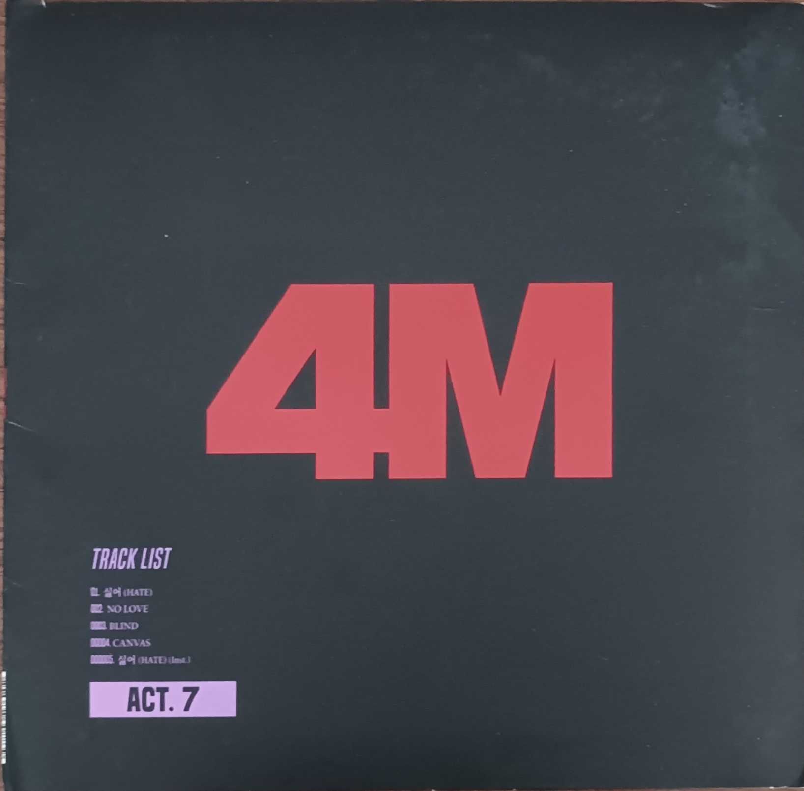 4Minute - Act. 7 (album CD, k-pop)