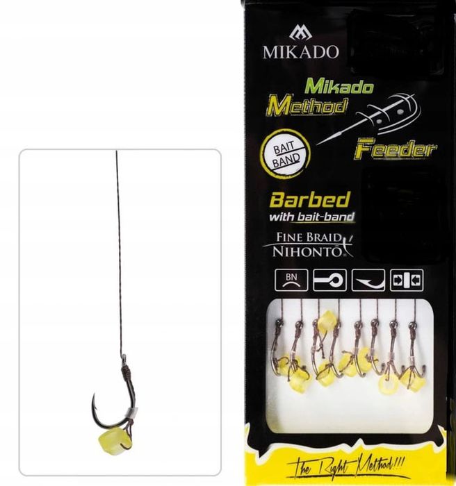 Haczyk Method Feeder Mikado Z Gumką Włosowy 8/0,14