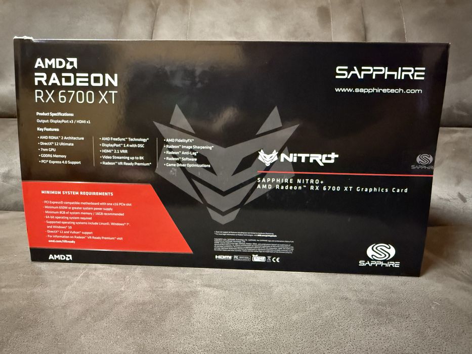 Видеокарта AMd Radeon RX 6700 ХТ Sapphire Nitro+ 12 gb