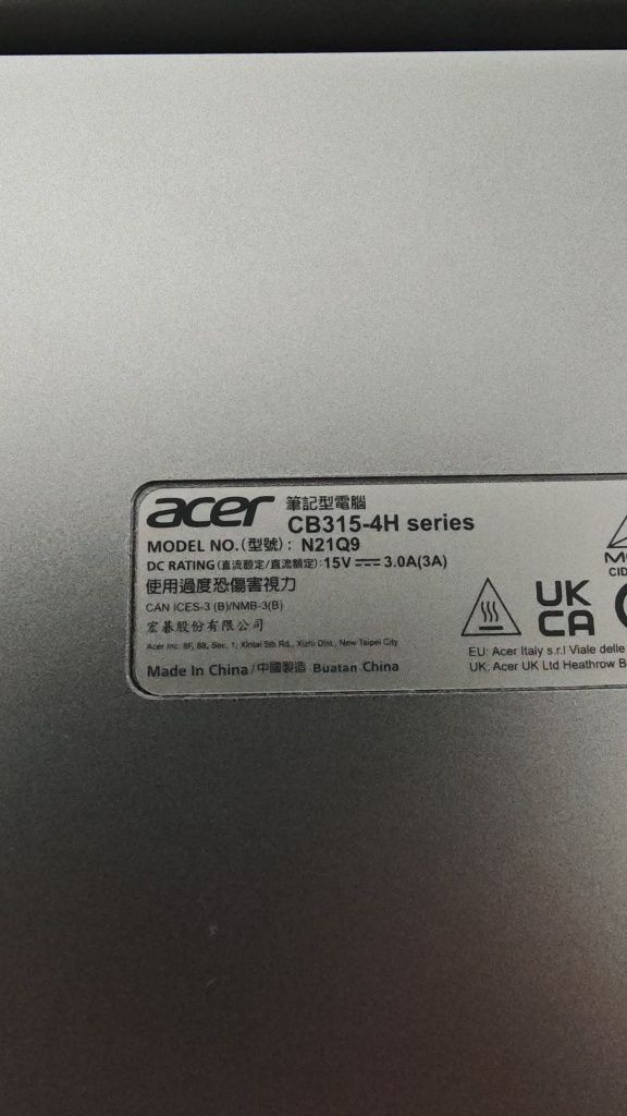 Acer Chromebook 315 CB315-4H – 15,6″ FHD, 8/128 GB – stan bdb