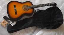 Guitarra ou viola clássica castanha sunburst