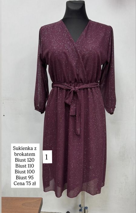 Sukienka z brokatem biust 120