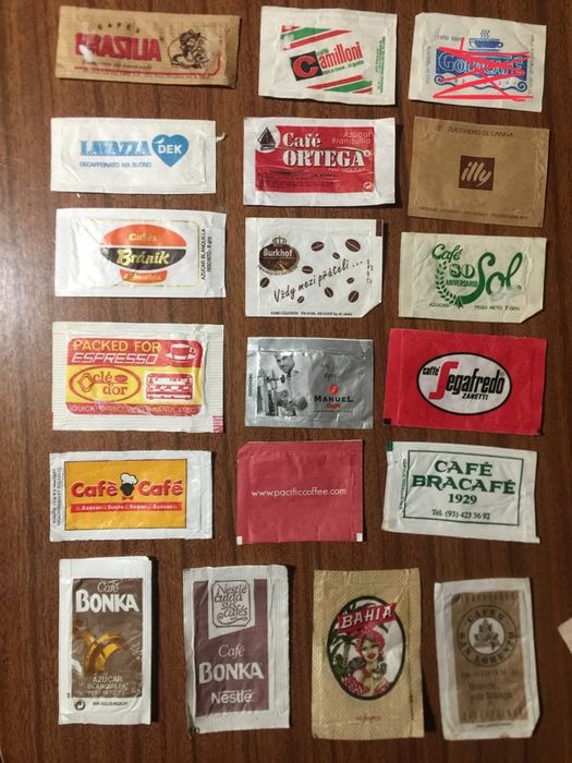 Pacotes açucar marcas café - estrangeiros anos 40, 50, 60