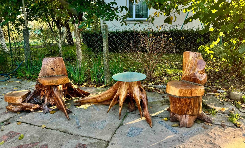 Декоративні вироби з дубових пнів і коренів