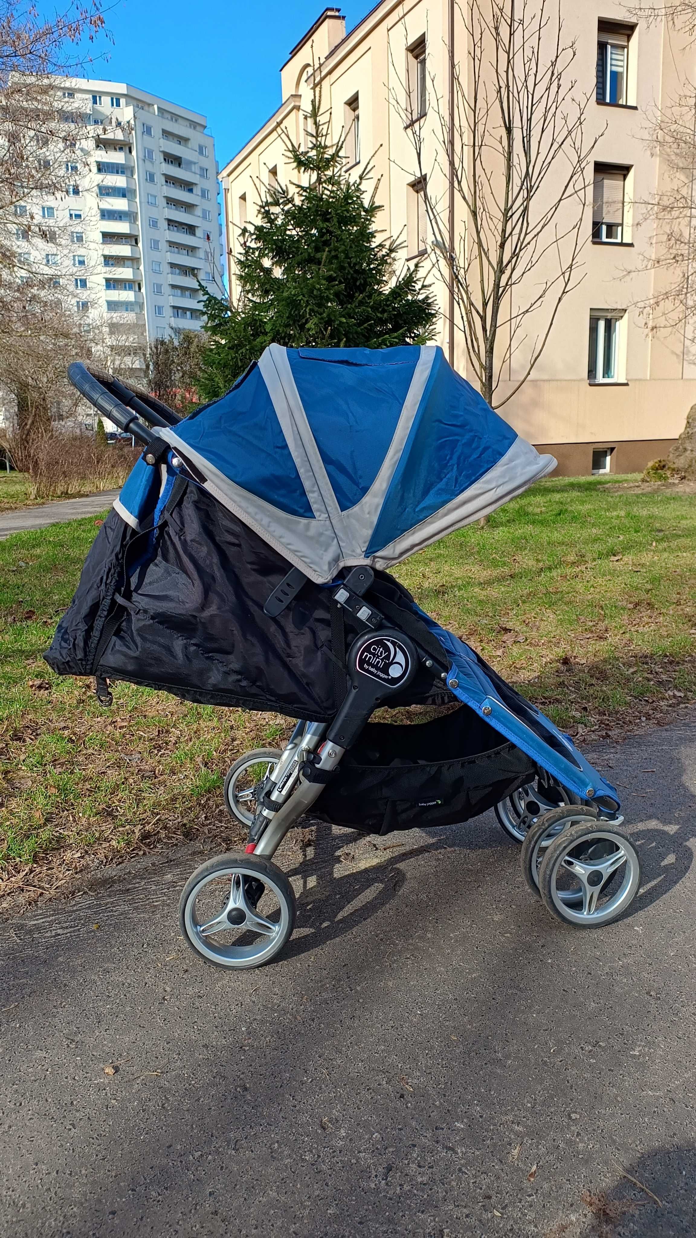wózek spacerówka podwójny baby jogger city mini double niebieski