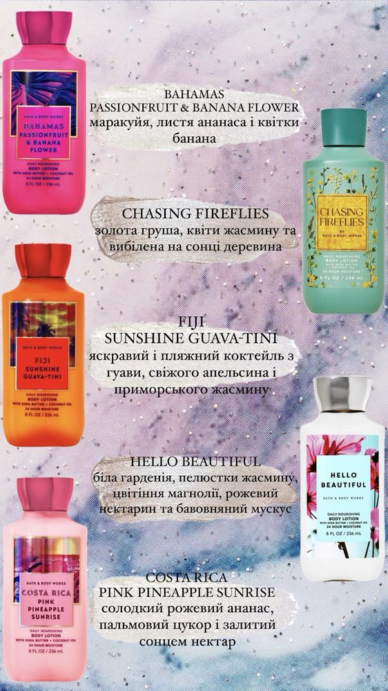Лосьйони для тіла від Bath and Body Works