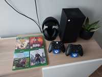Xbox series X, 2 pady, słuchawki Microsoft, Gry Xbox
