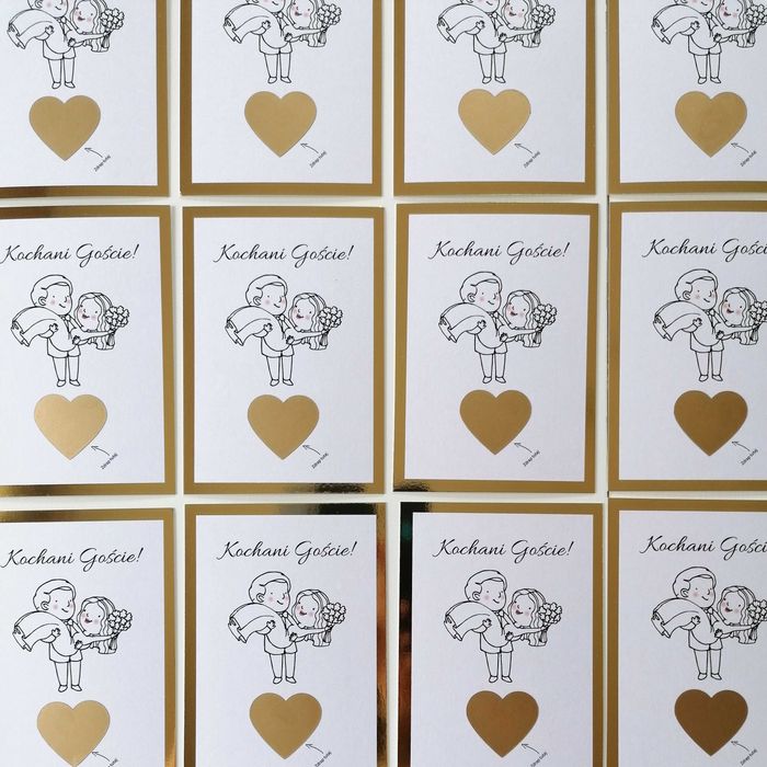 Podziekowanie dla gości weselnych, zdrapka weselna