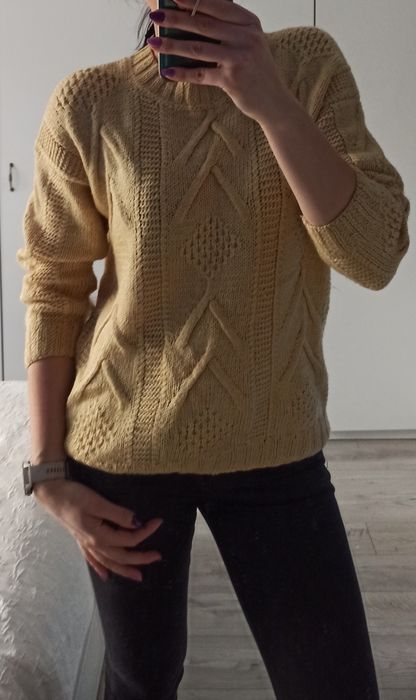 Sweter wkładany oversize Handmade vintage rozmiar M/L