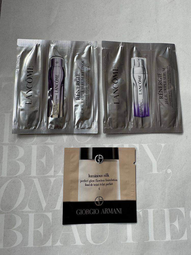 Lancome serum h.c.f. renergie triple + c.r.x triple retinol + armani