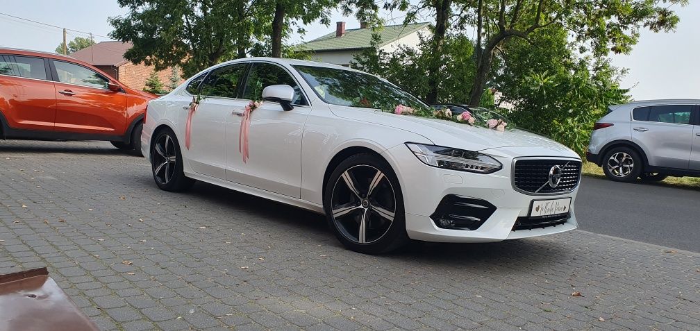 Auto do ślubu Volvo S90 R-Design  Biała Perła