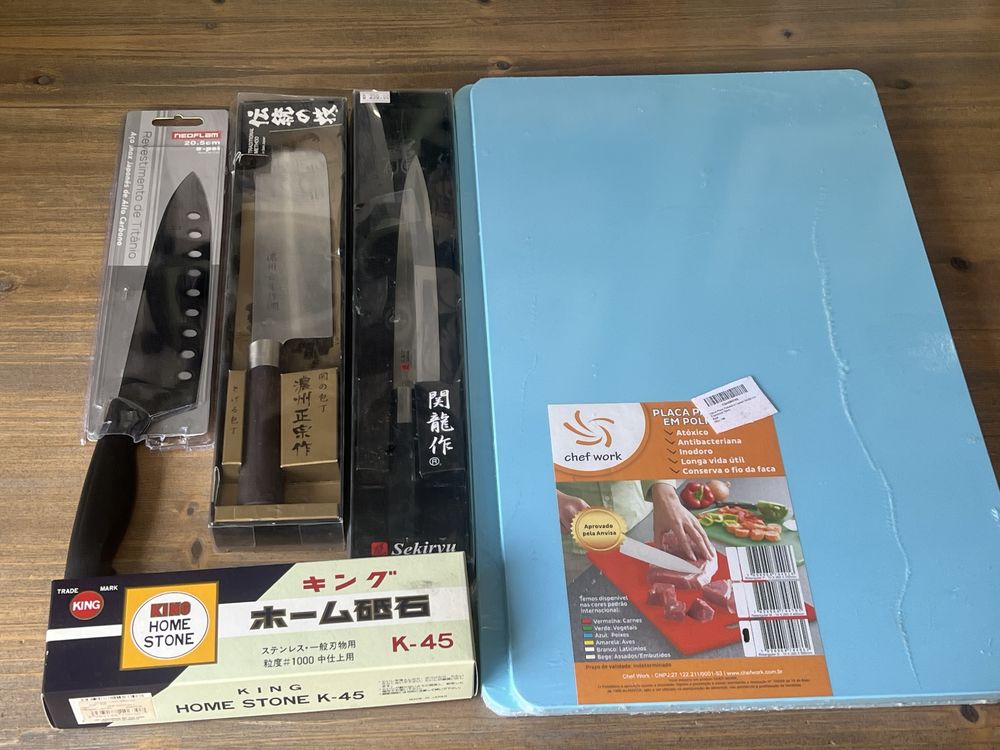 Kit faca e tabua sushi