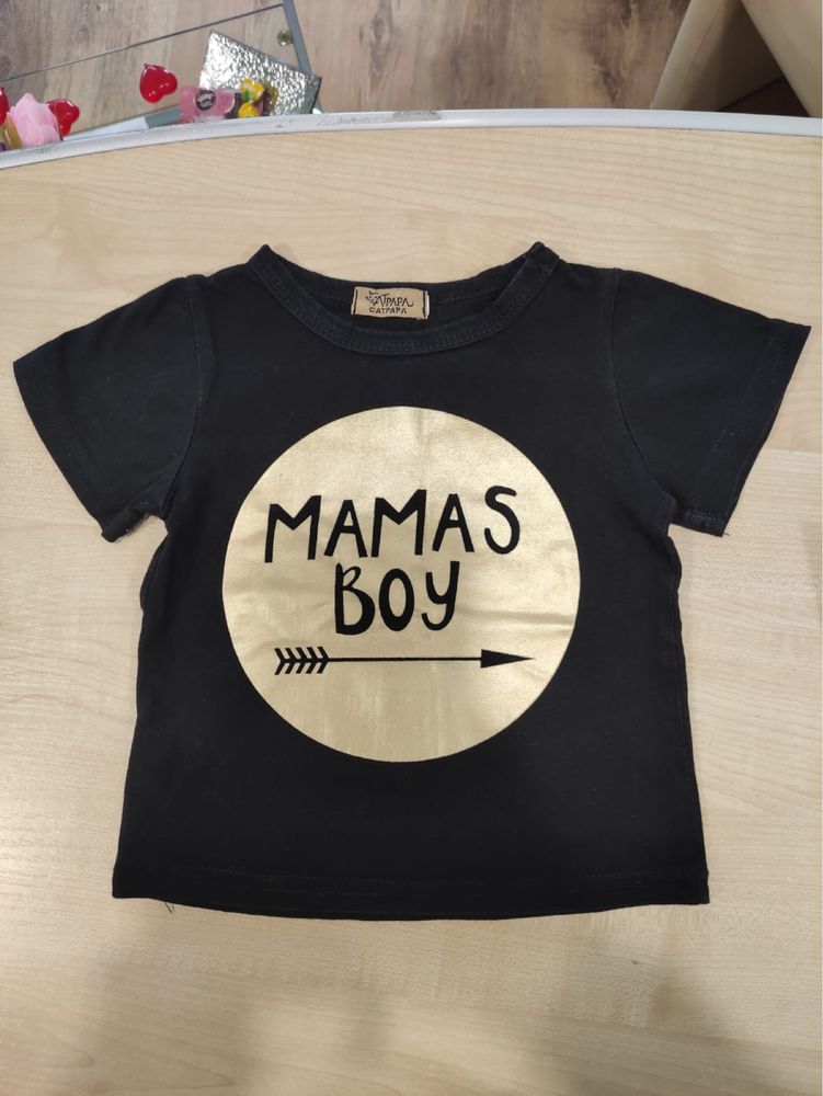 Zara 86 czarna mamy chłopiec koszulka tshirt cool boy mash mnie