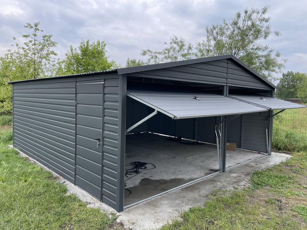 Garaż blaszany 6x5, antracyt, grafit, PRODUCENT.