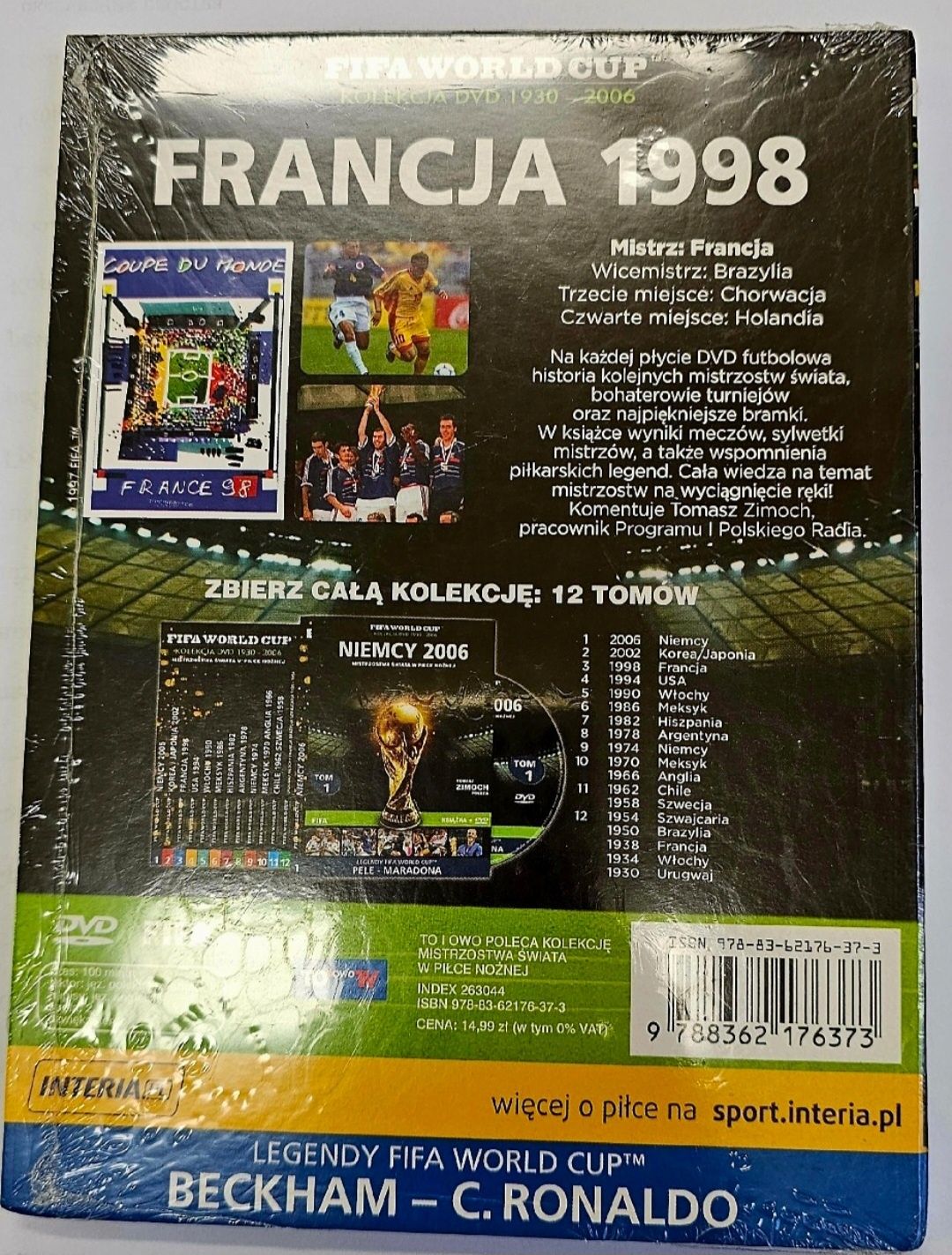 Francja 1998 Fifa World Cup Beckham Ronaldo dvd piłka nożna football