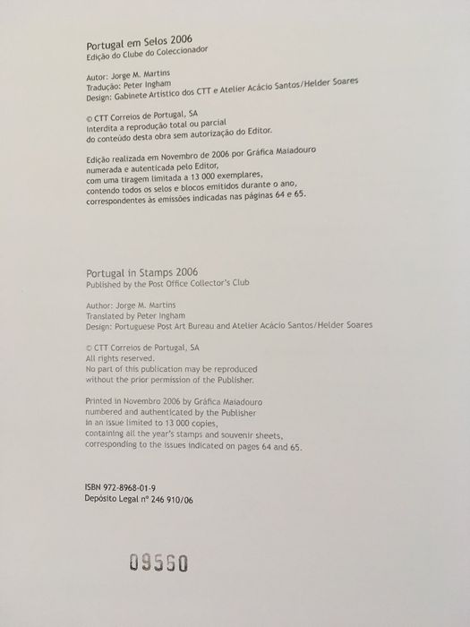 2 livros Filatelia “Sem limite idade" e Portugal em selos 2006