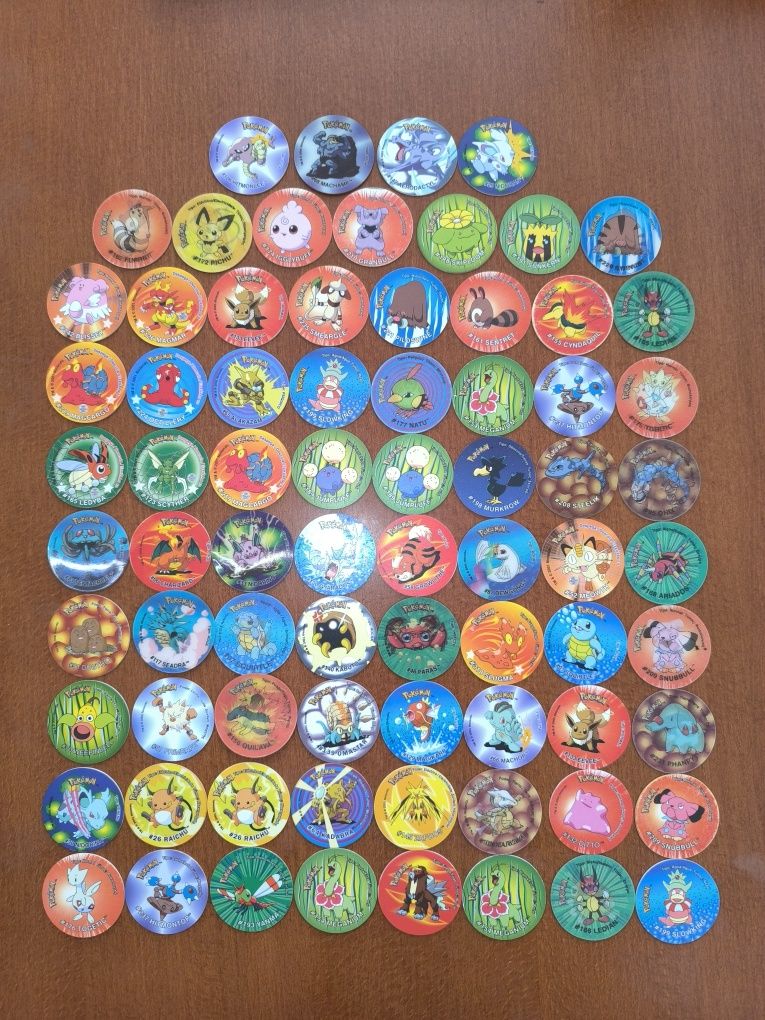 Lote de 75 x Tazos Pokémon + cadernetas Matutano