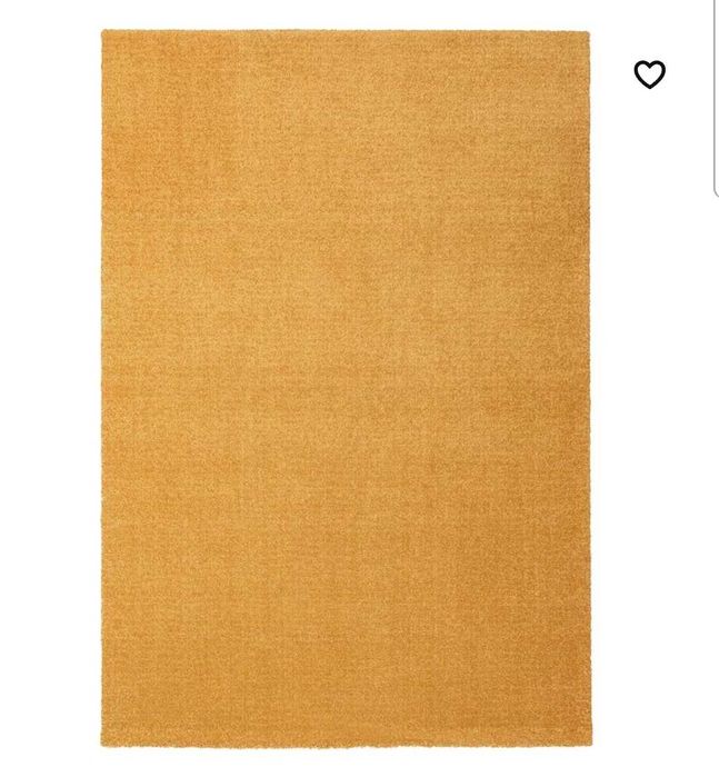 Tapete pelo curto, amarelo, 133x195 cm