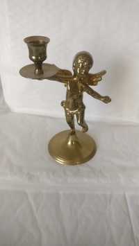 Статуэтка подсвечник ангел,винтаж,Германия (бронза,позолота)