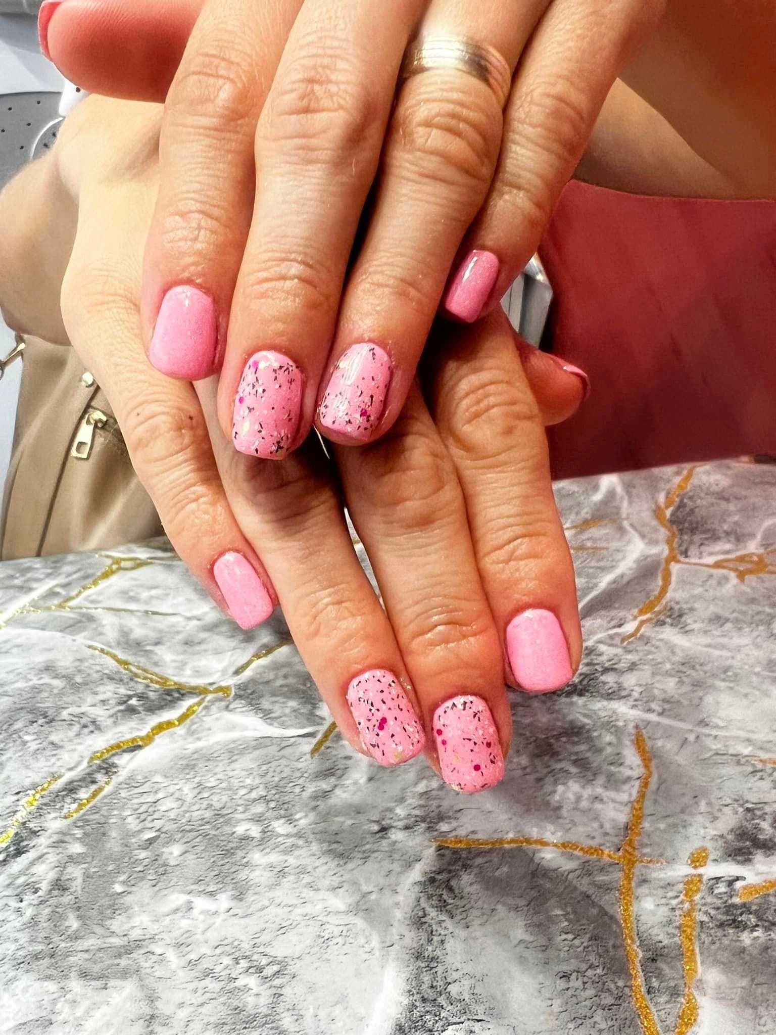 manicure , pedicure hybrydowy, tytanowy