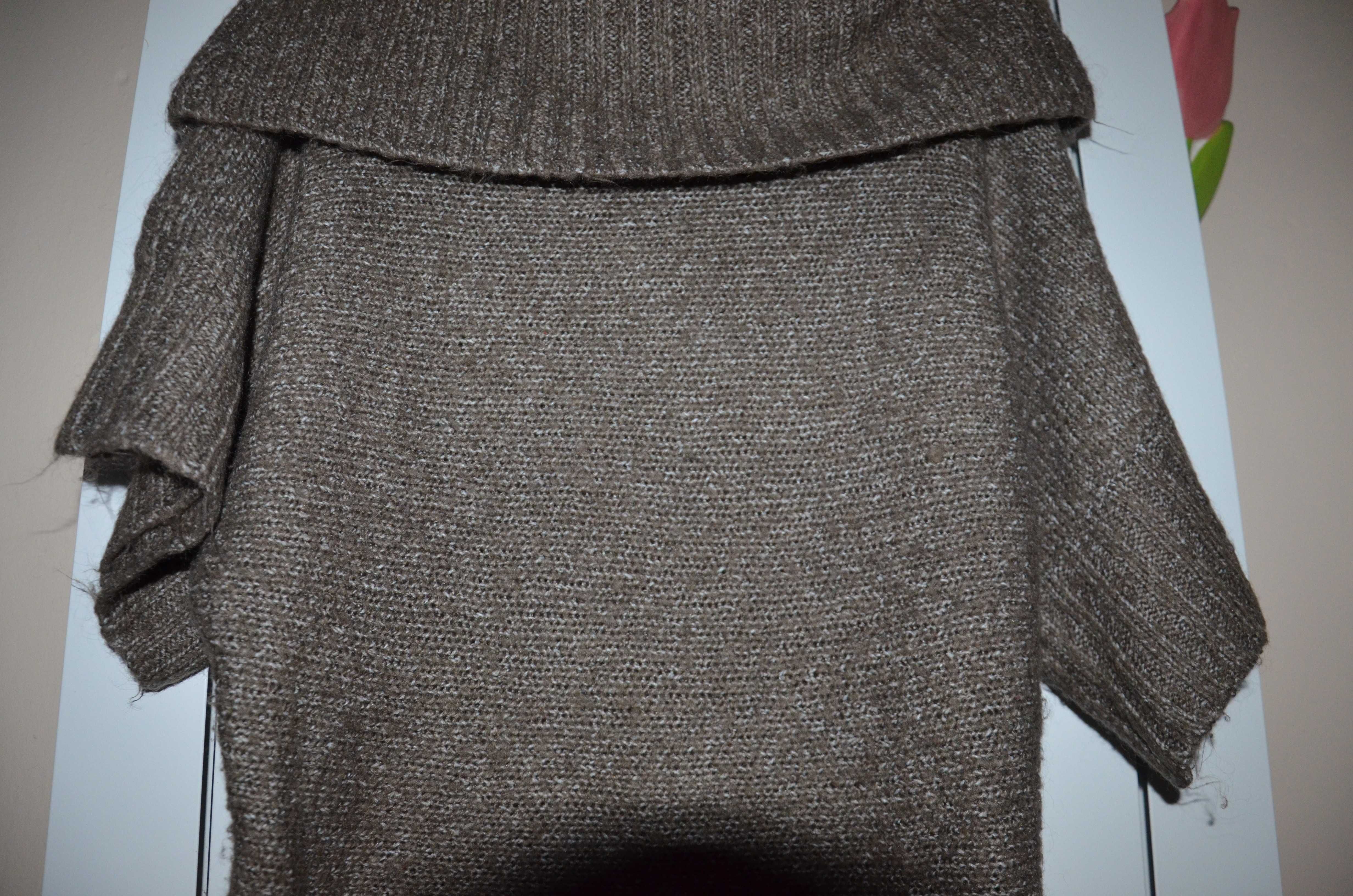 Designerski sweter brązowy w melanżu Atmosphere r. 40