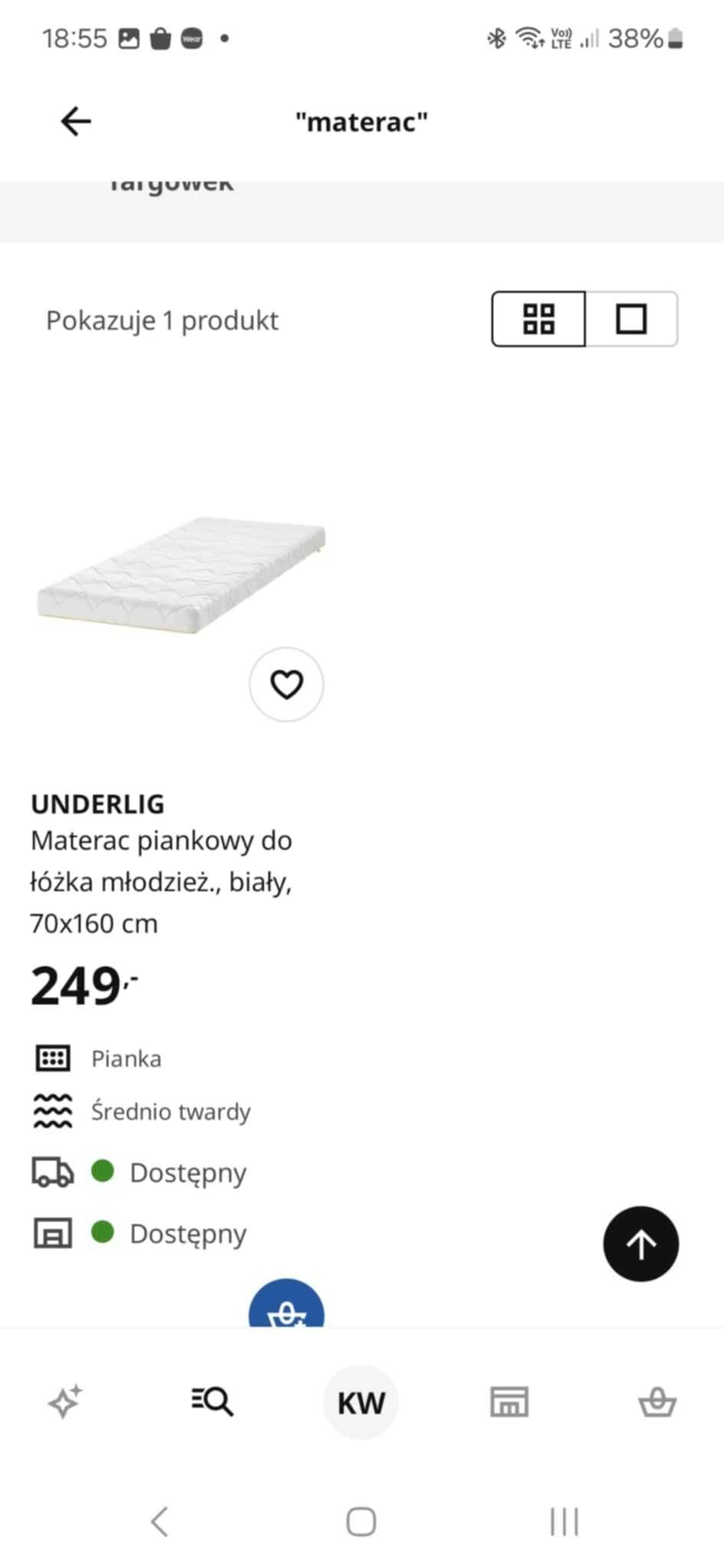 Łóżko dziecięce z materacem - IKEA