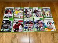 Zestaw 10 gier sportowych na Xbox360 : Fifa Tennis NHL Rugby World Cup