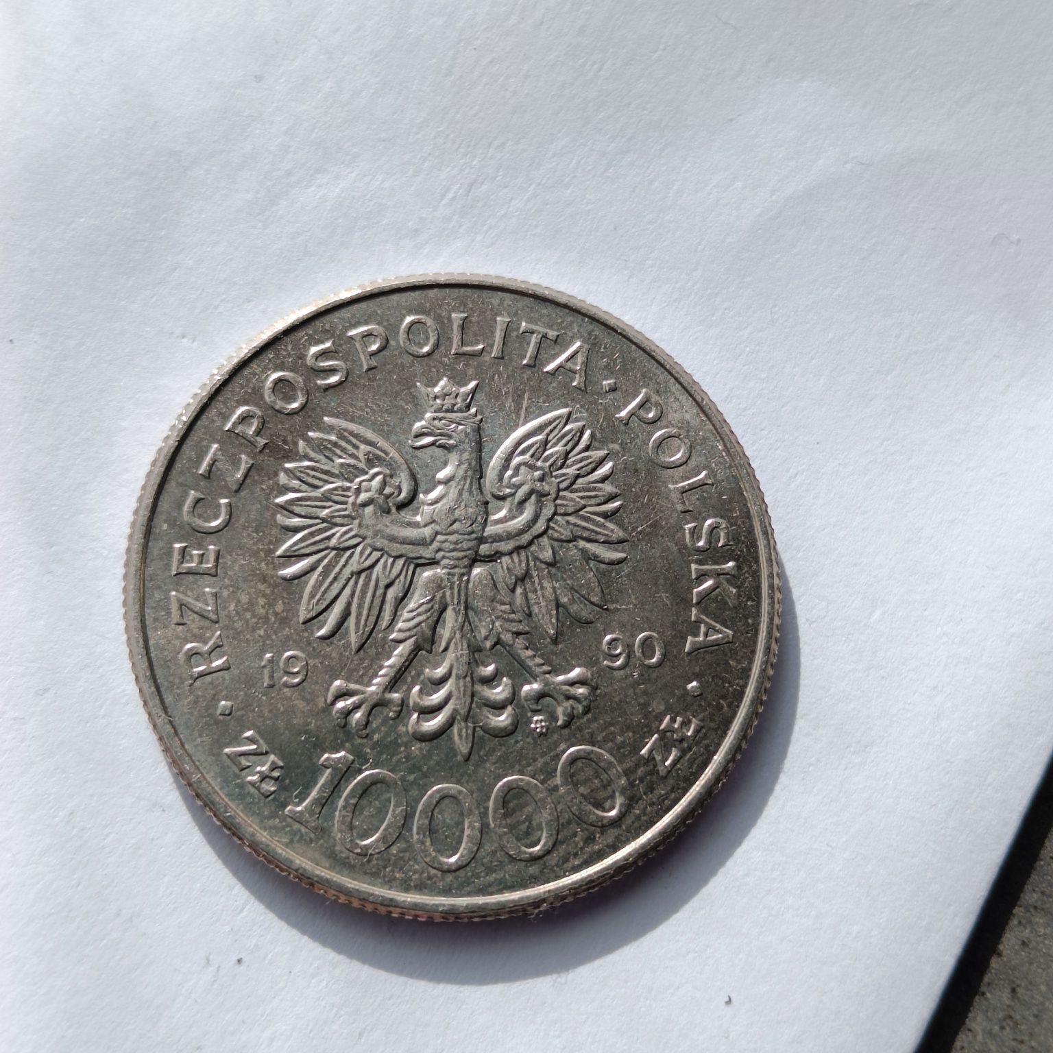 Moneta solidarność 10.000 złotych 1990