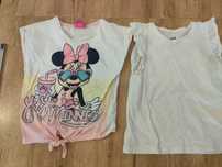 2 pak koszulek t-shirtów na ramiączk 110 116 myszka minnie miki hm h&m