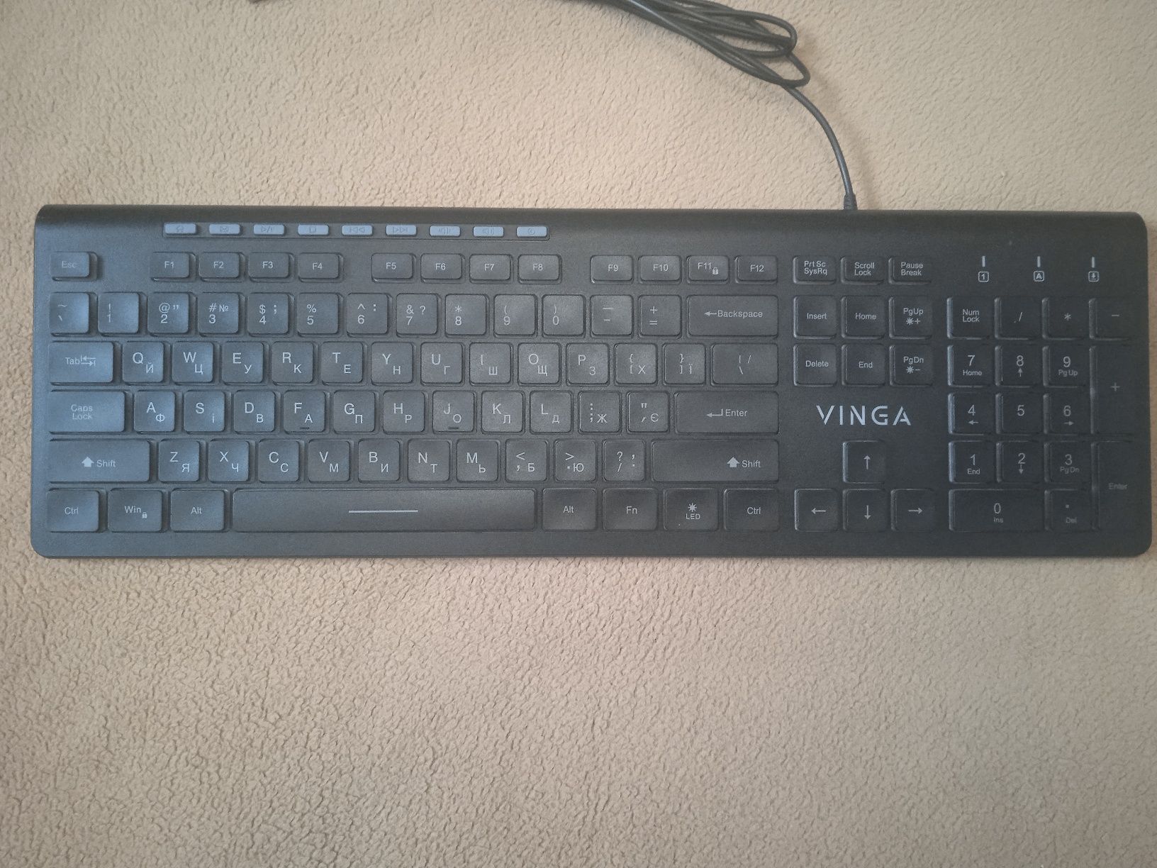 Клавіатура Vinga KB-460 Black