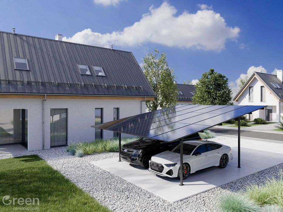 Carport dwustanowiskowy wiata garażowa fotowoltaika panele PV dotacje