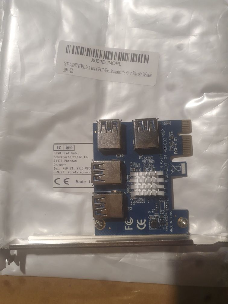Adapter PCI-E na PCI-E 1 obrót 4 gniazdo pci-express 1x do 16x USB 3.0