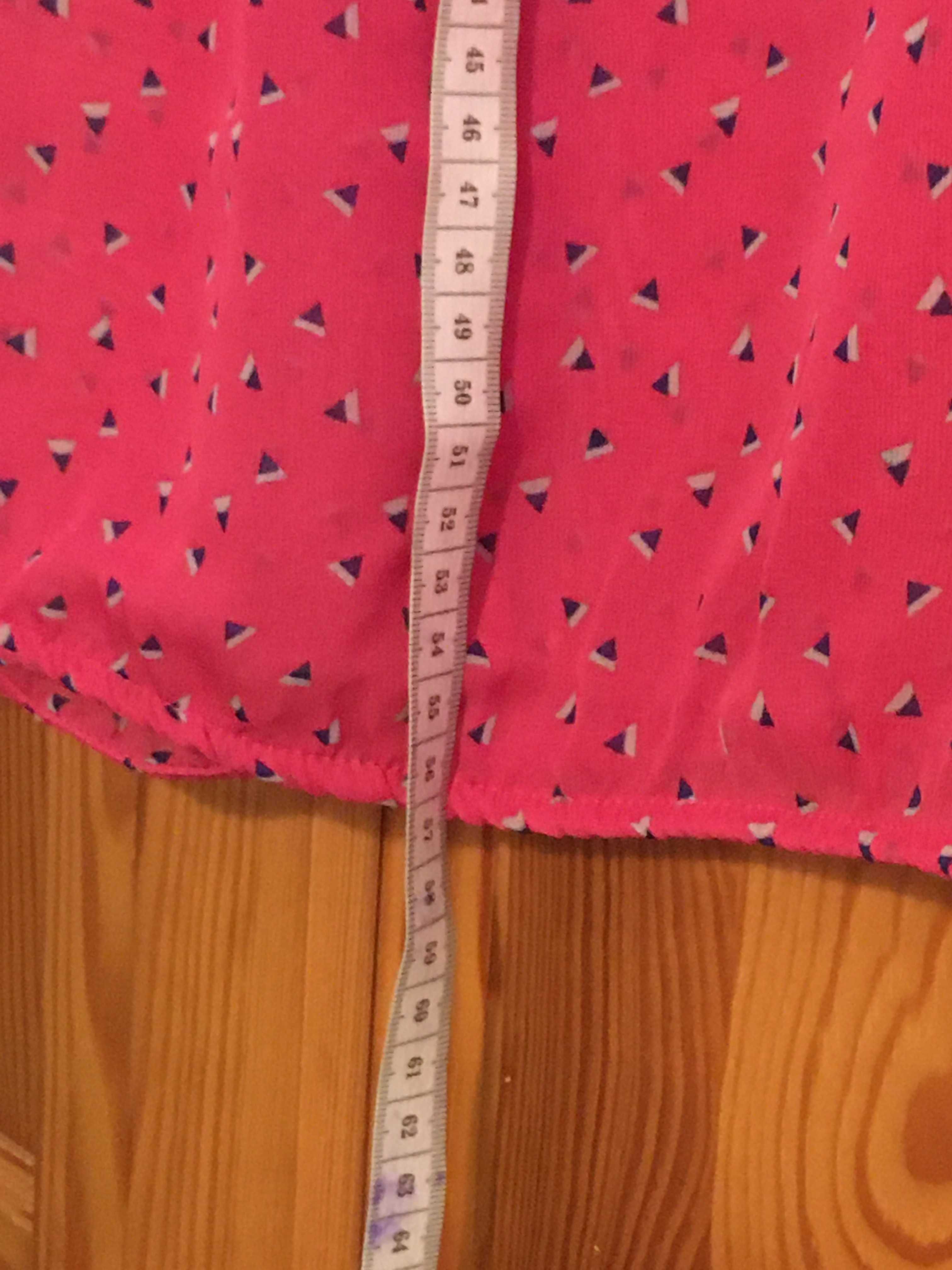 Różowa koszulka AMISU S różowa bluzka w geometryczne wzory