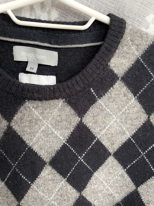 Чоловічий светр з ромбами 100% кашемір