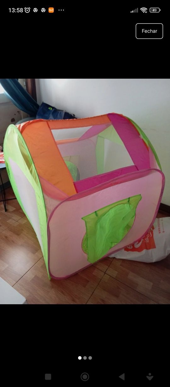 Tenda de menina super prática e com mala de transporte