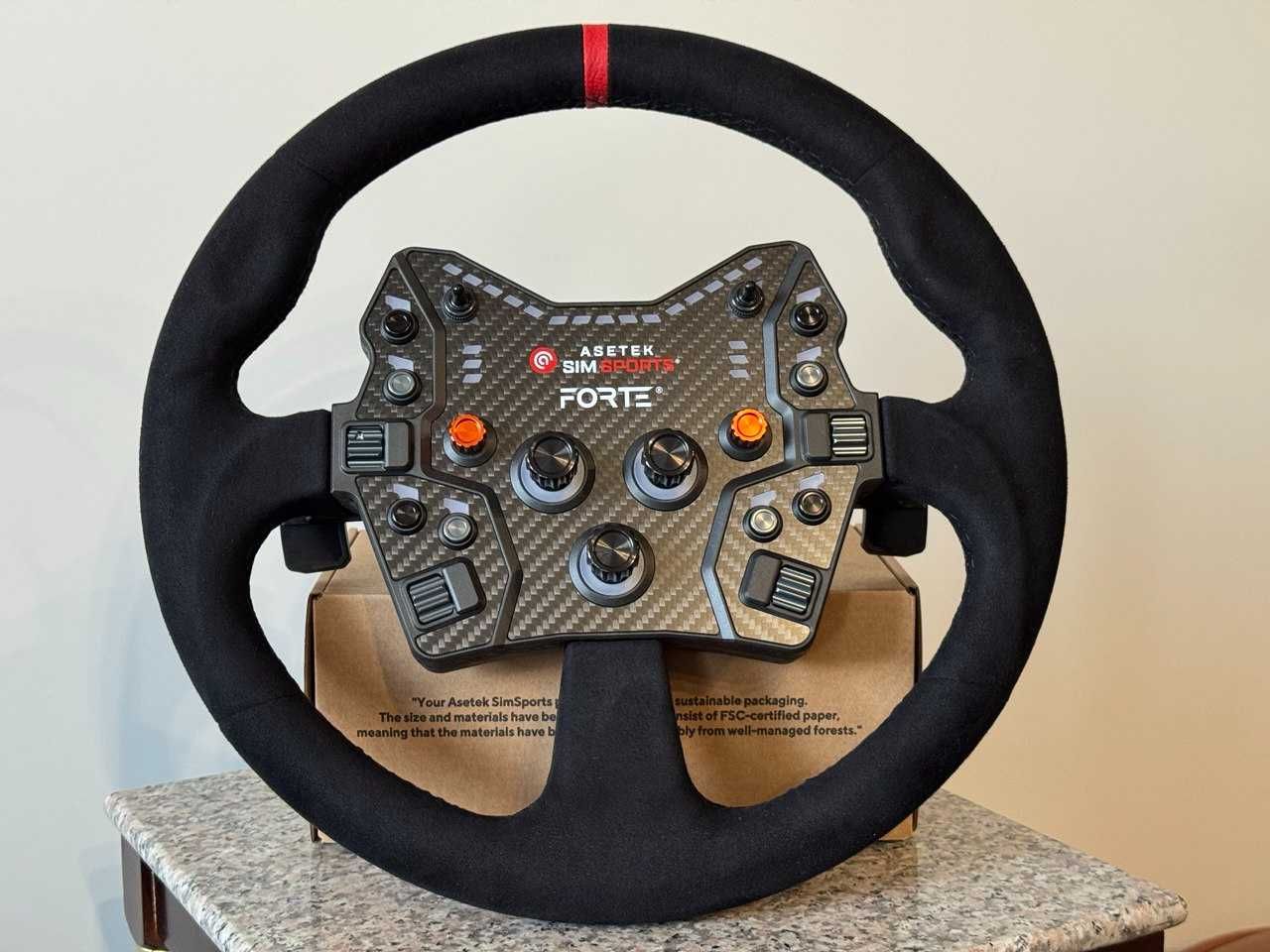 Руль Asetek Forte GT Button Box Black Aluminium + Asetek Round Comfort