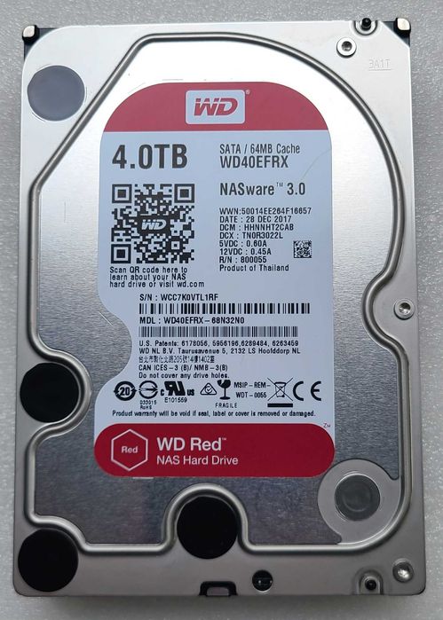 Жорсткий диск 4TB HDD Western Digital Red 4TB WD40EFRX