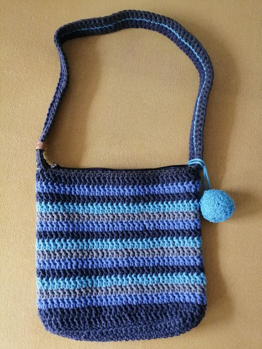 Torebka ze sznurka, szydełko, ręcznie robiona