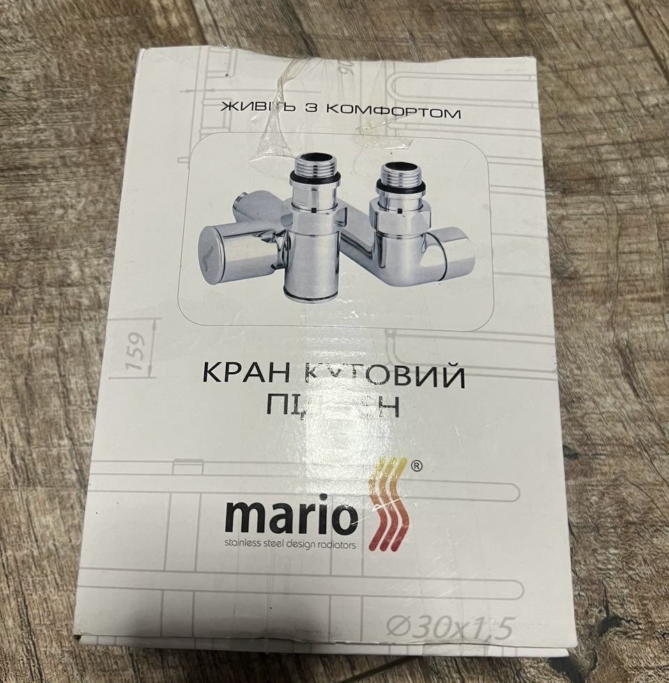 Кран угловой под тен Mario новый