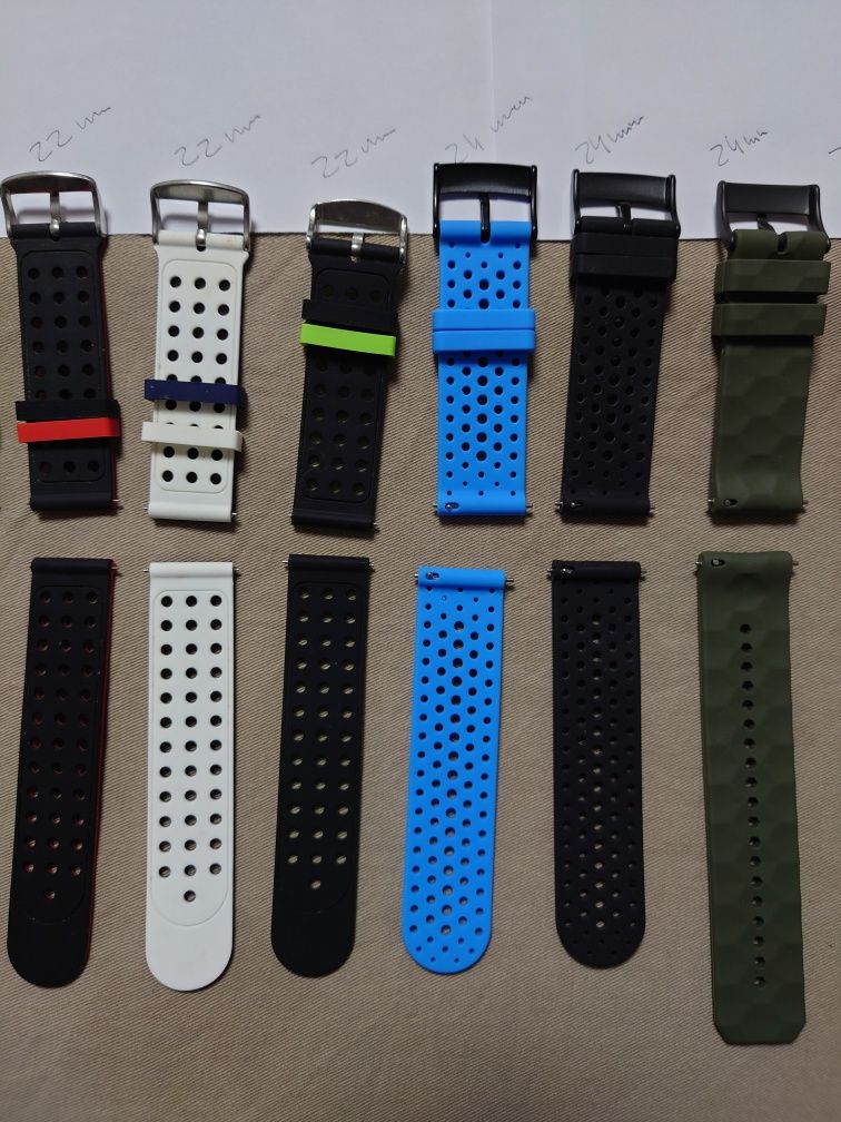 Várias braceletes silicone 20, 22, 24, 26, e 30