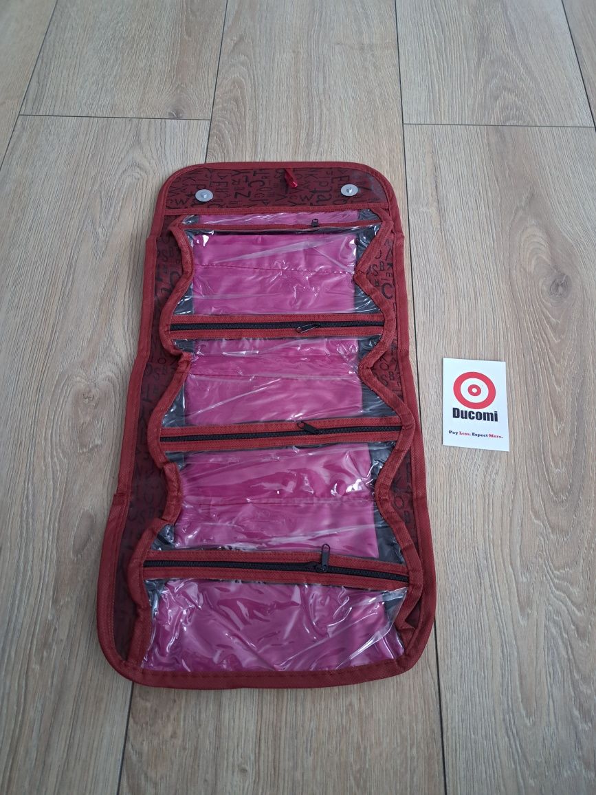 Kosmetyczna podróżna Ducomi praktyczny organizer Roll-n-Go - czerwony