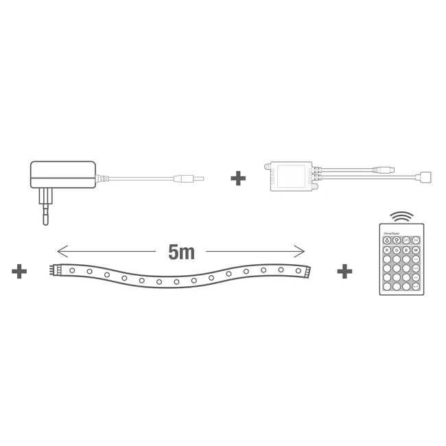 Taśma LED zestaw 5 m 175 lm/0.5 m RGBW