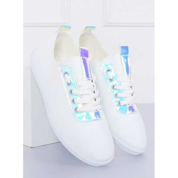 Piękne białe trampki hologramowymi dodatkami rozmiar 37