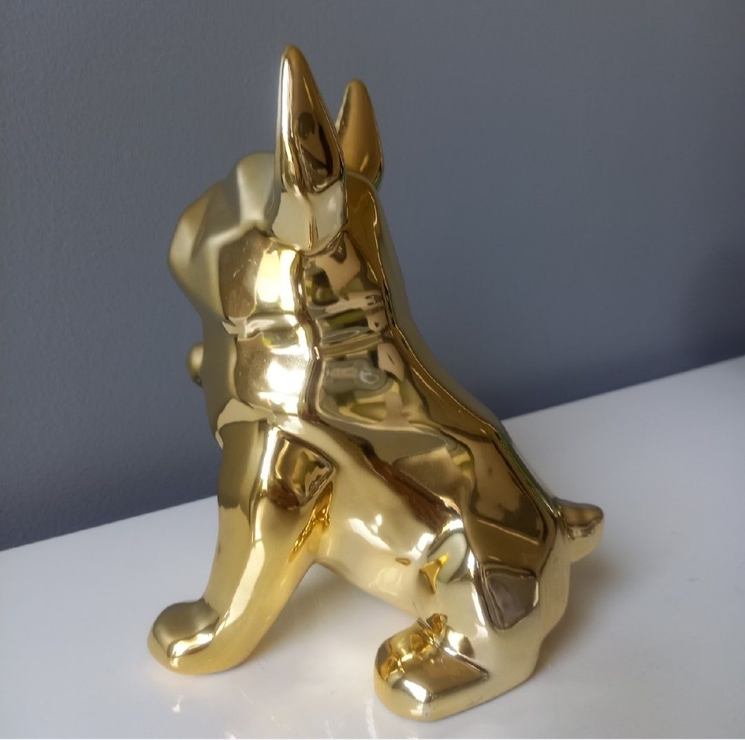 Figurka pies złoty glamour 22cm